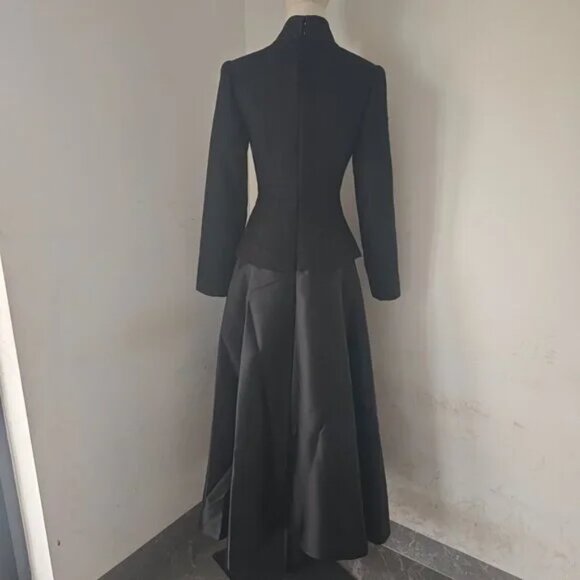 self-portrait Black Boucle Taffeta Midi Dress - Picture 4 of 11